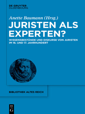 cover image of Juristen als Experten?